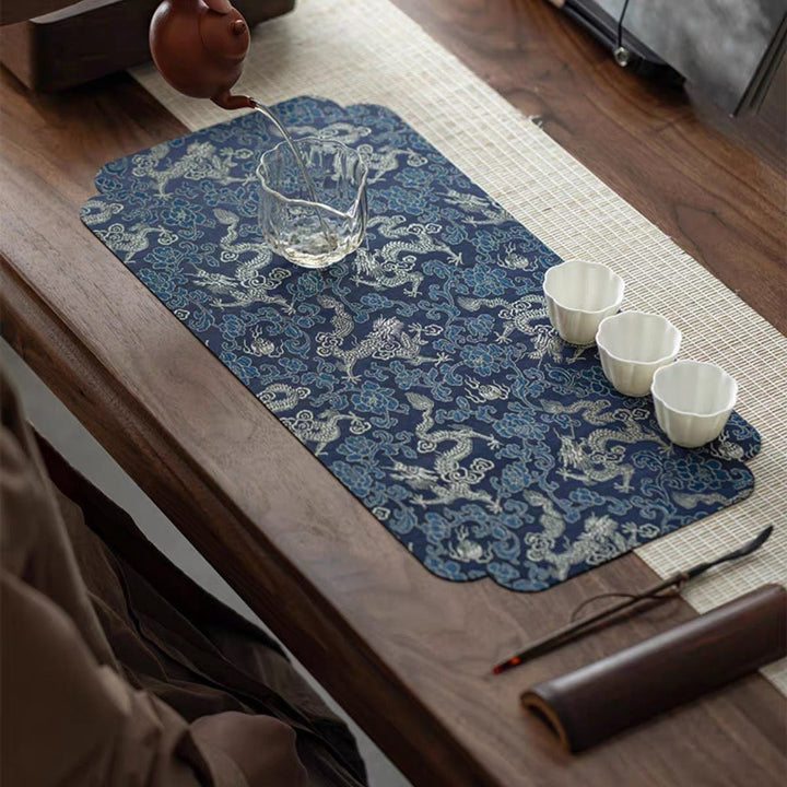 Cloud Silk Double-Sided Brocade Tea Mat (Water-Resist Edition) - Tea and Whisk