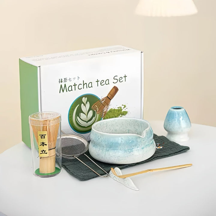 Complete Ceremonial Matcha Kit With Top - Grade Ceremonial Matcha - Tea and Whisk