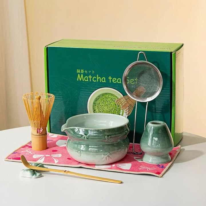 Complete Ceremonial Matcha Kit With Top - Grade Ceremonial Matcha - Tea and Whisk