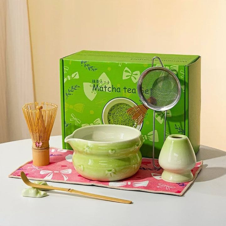 Complete Ceremonial Matcha Kit With Top - Grade Ceremonial Matcha - Tea and Whisk