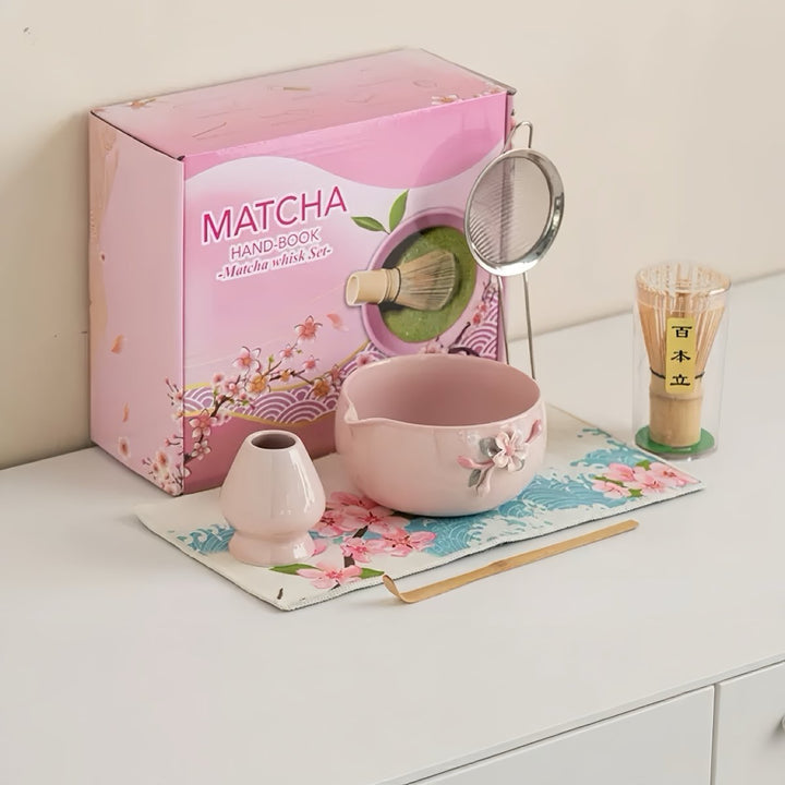 Complete Ceremonial Matcha Kit With Top - Grade Ceremonial Matcha - Tea and Whisk