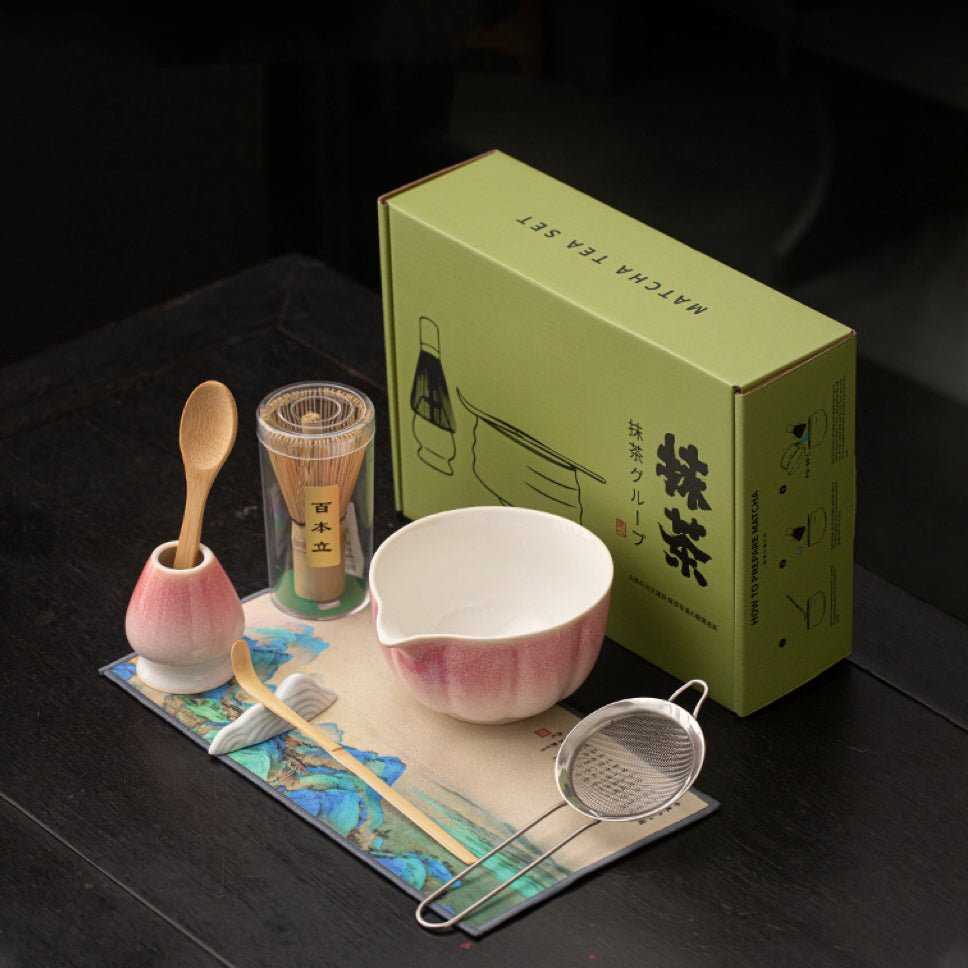 HEI MING Set Matcha 8 Pièces, Kit De Thé Cérémonial Matcha, Bol En HEI MING Set Matcha 8 Pièces, Kit De Thé Cérémonial Matcha, Bol En