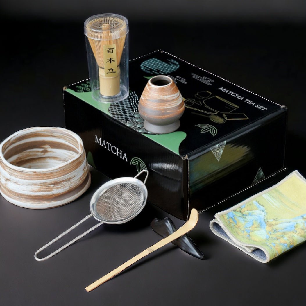 Complete Ceremonial Matcha Kit With Top - Grade Ceremonial Matcha - Tea and Whisk