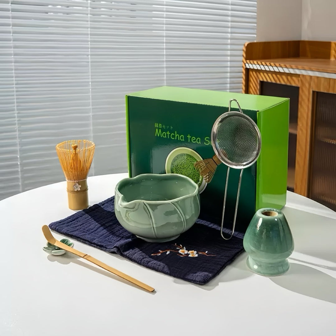 Complete Ceremonial Matcha Kit With Top - Grade Ceremonial Matcha - Tea and Whisk