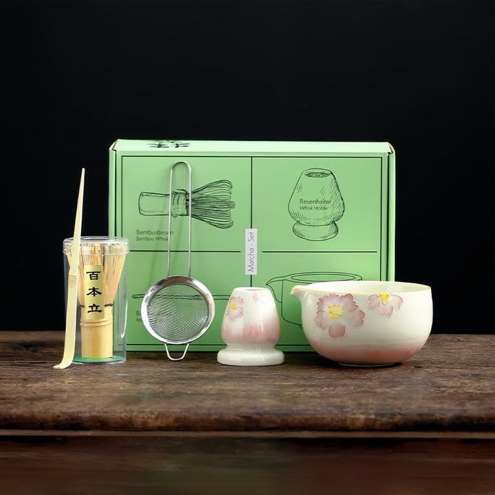 Complete Ceremonial Matcha Kit With Top - Grade Ceremonial Matcha - Tea and Whisk