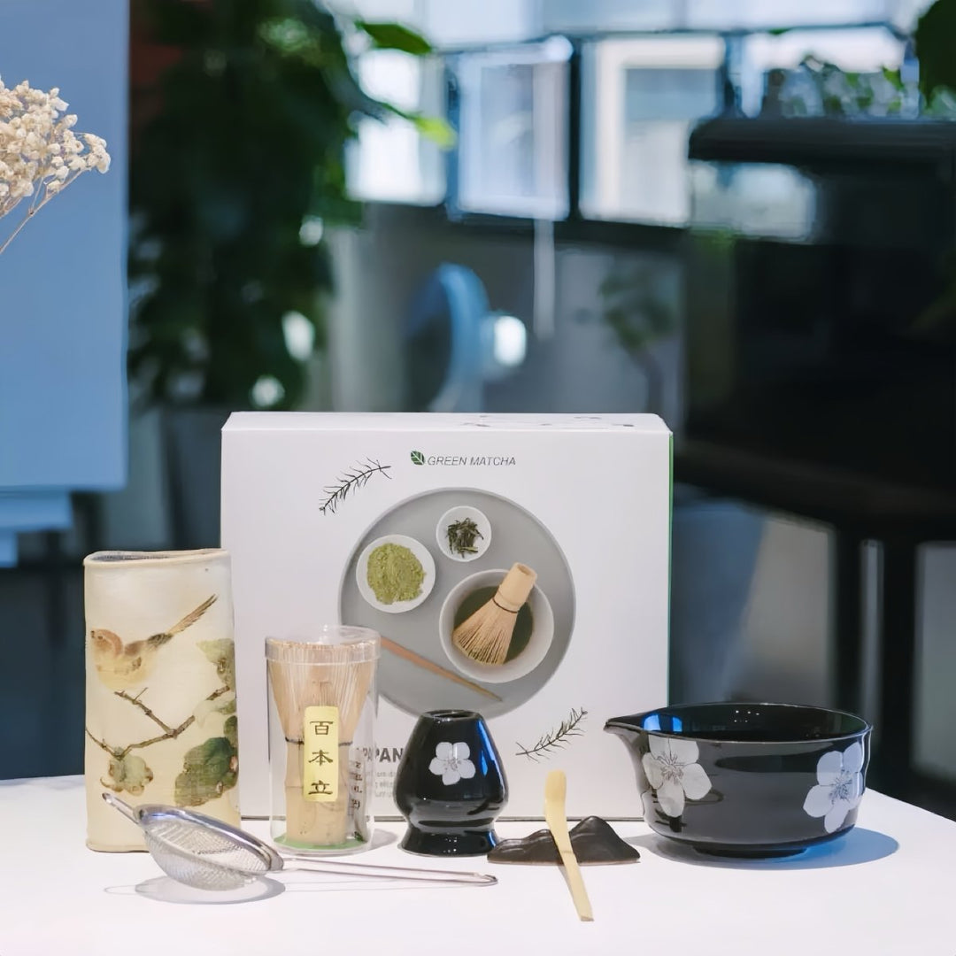 Complete Ceremonial Matcha Kit With Top - Grade Ceremonial Matcha - Tea and Whisk