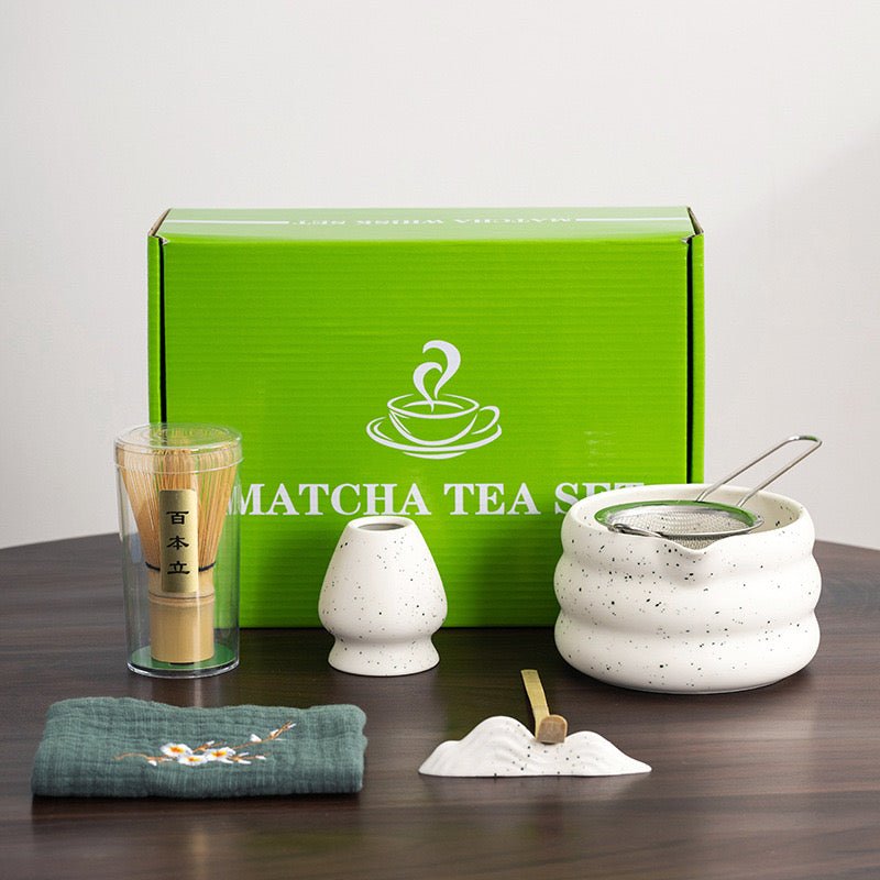 Matcha Kit 5 Pièces Matcha Set - Comprenant Un Fouet En Bambou Une Cuillère Un Tamis Un