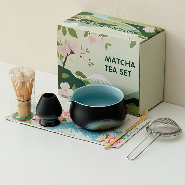 Complete Ceremonial Matcha Kit With Top - Grade Ceremonial Matcha - Tea and Whisk