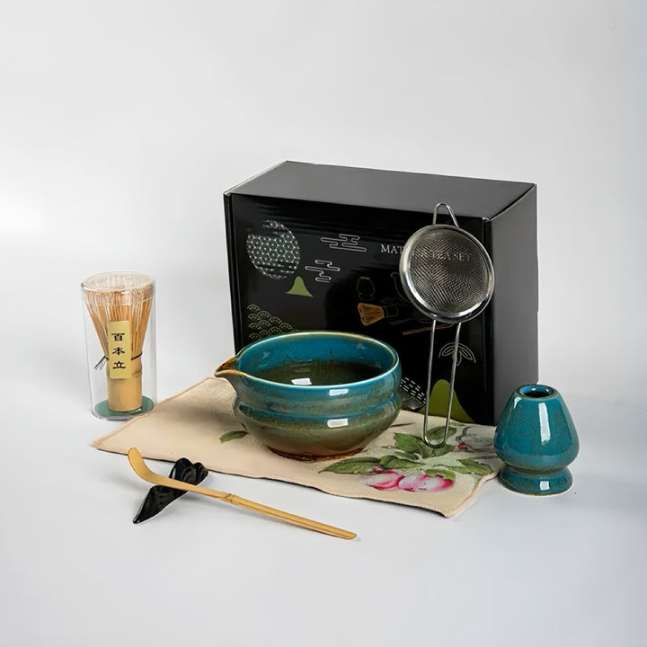 Complete Ceremonial Matcha Kit With Top - Grade Ceremonial Matcha - Tea and Whisk