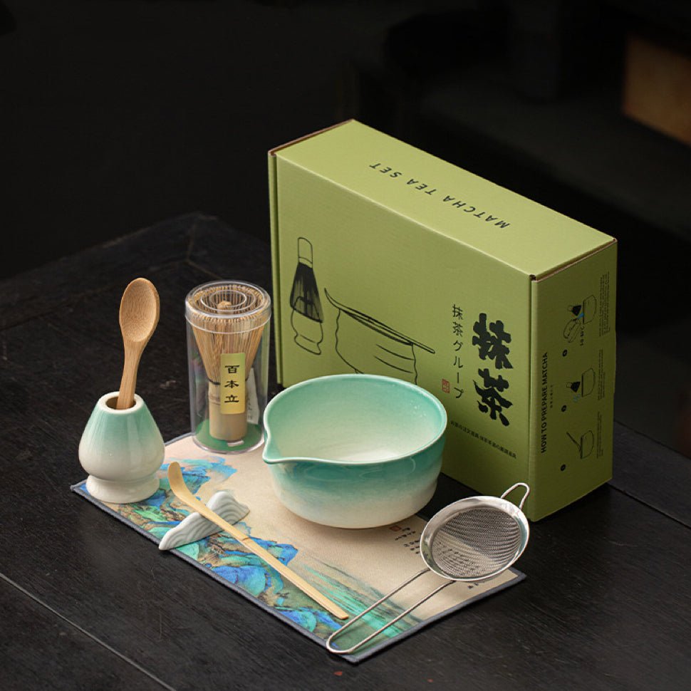Complete Ceremonial Matcha Kit With Top - Grade Ceremonial Matcha - Tea and Whisk
