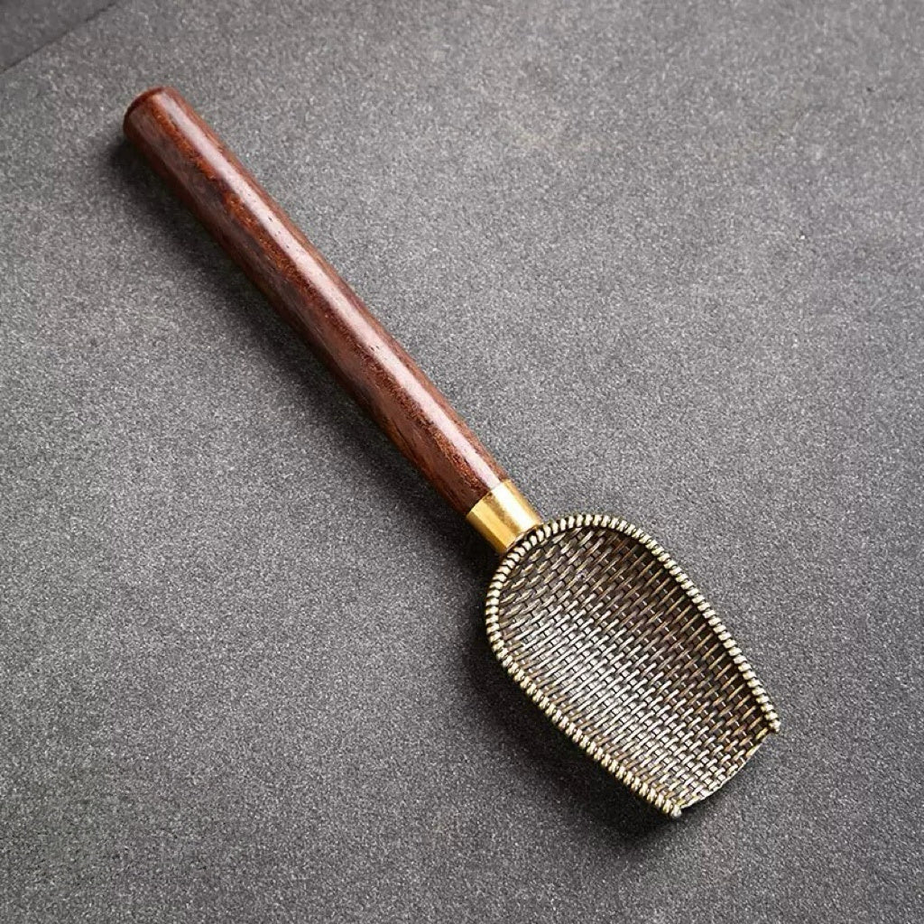 Copper Tea Scoop with Walnut Wood Handle - Tea and Whisk