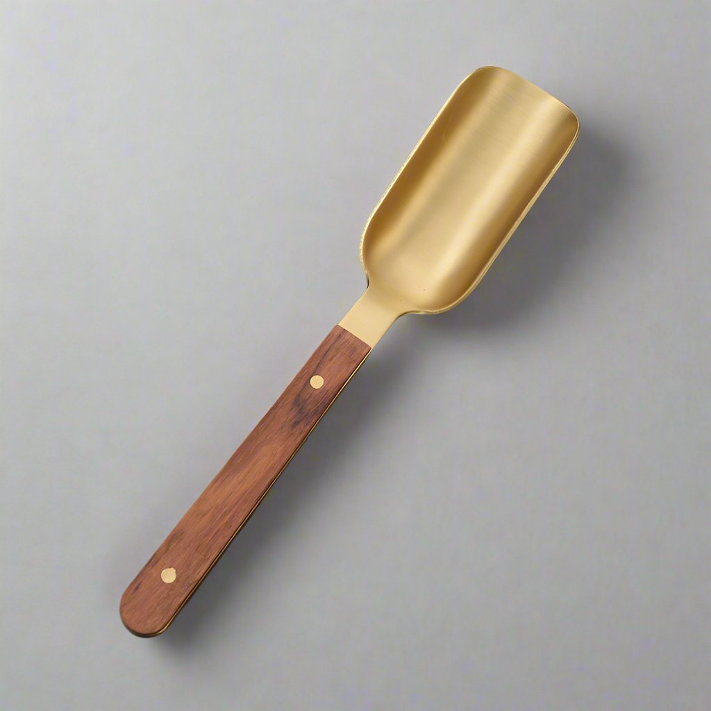 Copper Tea Scoop with Wooden Handle - Tea and Whisk