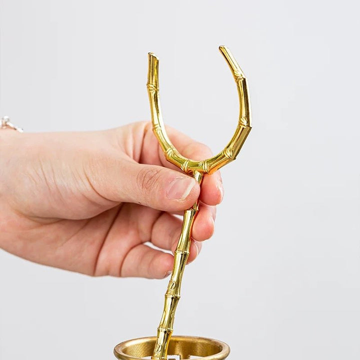 Copper Teacup Holder / Fork - Tea and Whisk