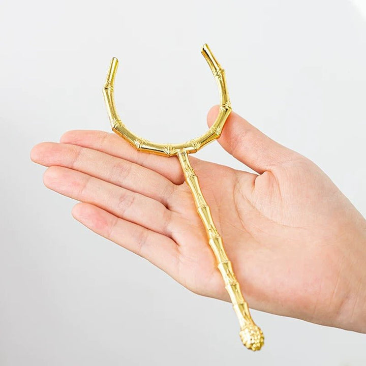 Copper Teacup Holder / Fork - Tea and Whisk