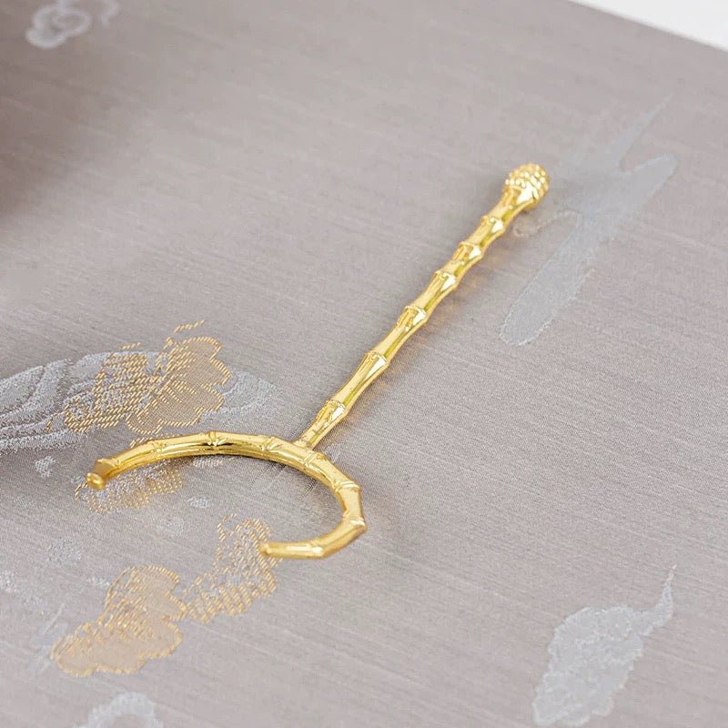 Copper Teacup Holder / Fork - Tea and Whisk