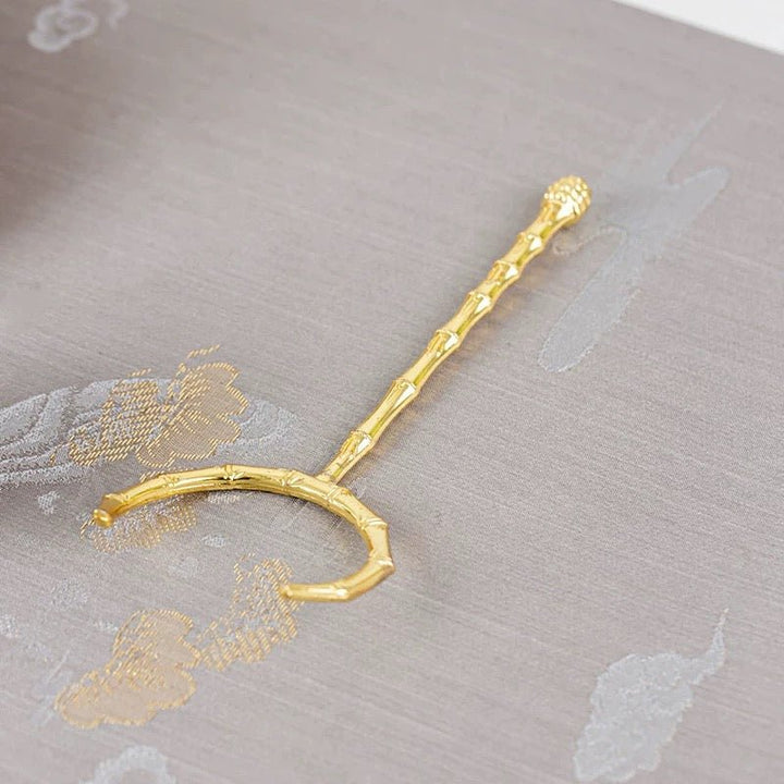 Copper Teacup Holder / Fork - Tea and Whisk