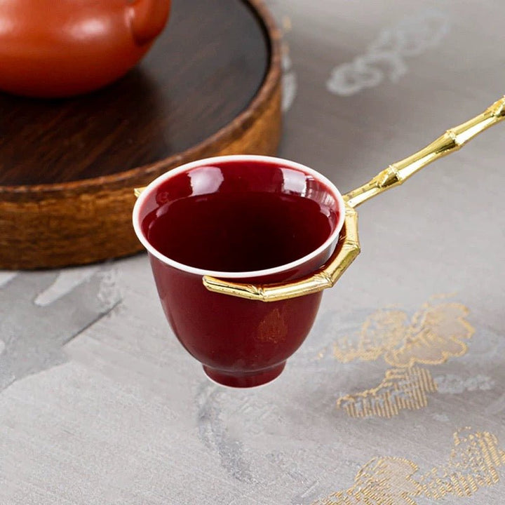 Copper Teacup Holder / Fork - Tea and Whisk