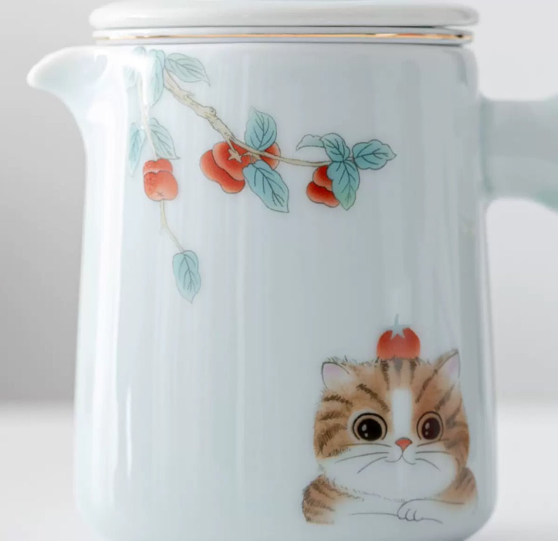 Cute Cat Ez - brew Travel Tea Set - Tea and Whisk