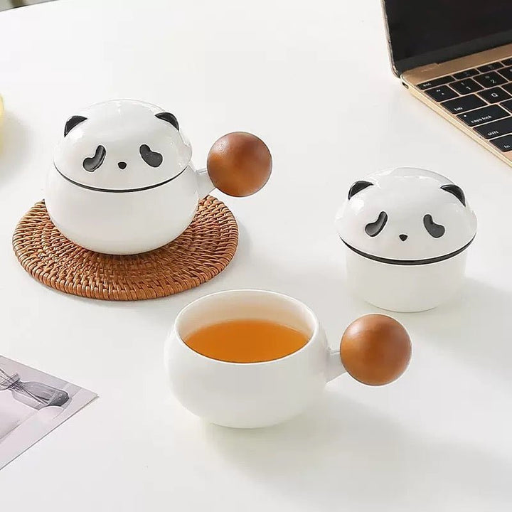 Cute Panda Office Travel Tea Mug Set - Tea and Whisk