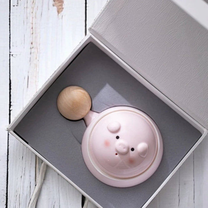 Cute Pig Office Travel Tea Set - Tea and Whisk