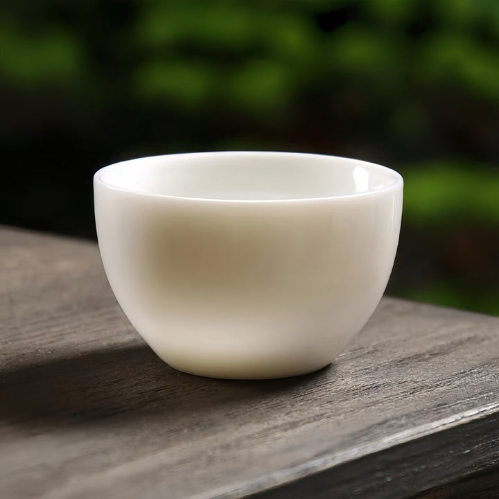 Daily White Porcelain Gongfu Teacup - Tea and Whisk