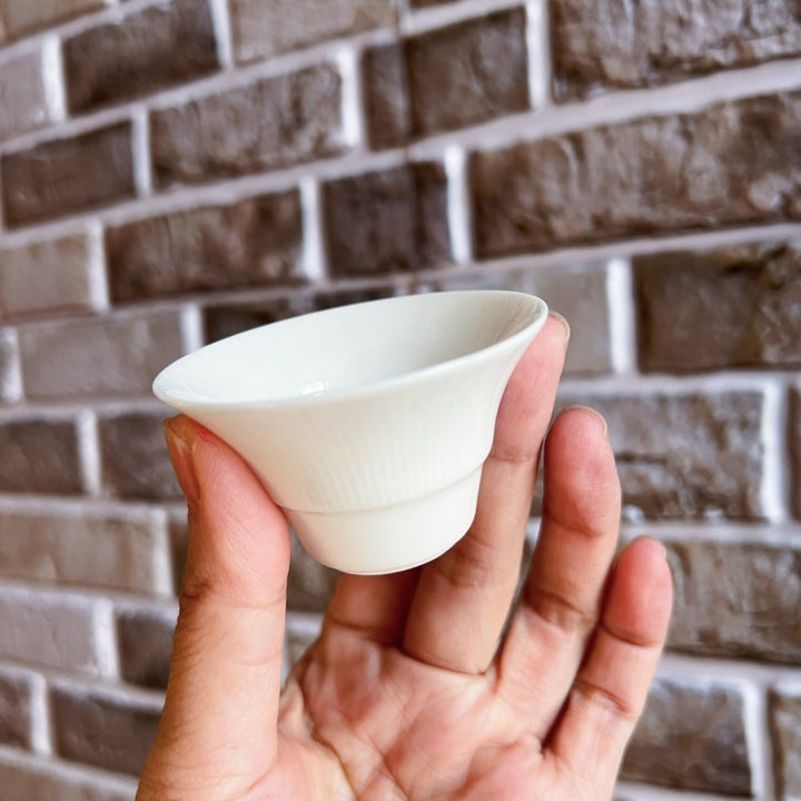 Daily White Porcelain Gongfu Teacup - Tea and Whisk