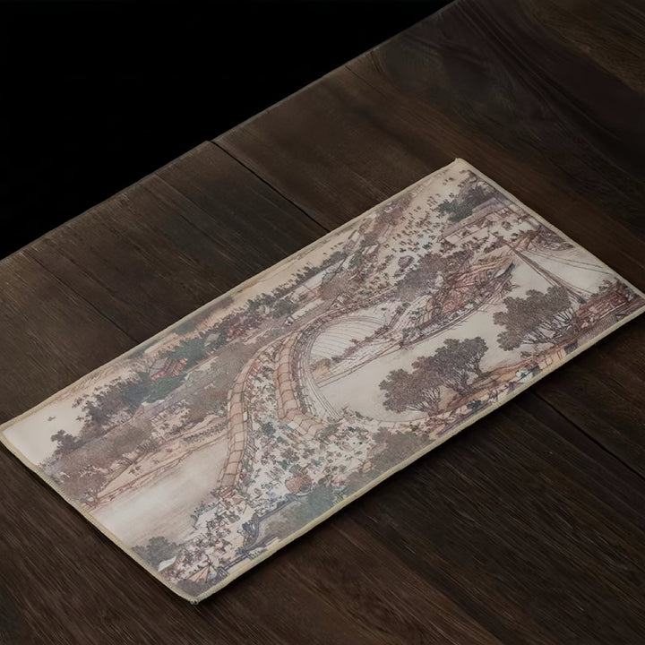 Decorative Tea Towel (Ancient Painting) - Tea and Whisk