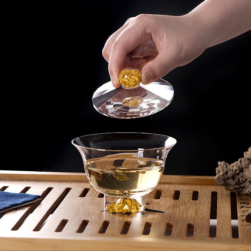 Designer Diamond - cut Glass Gaiwan - Tea and Whisk