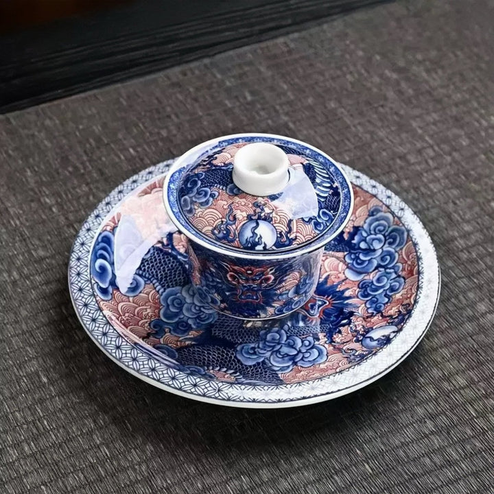 Dragon Ascension Gaiwan with Presentation Plate - Tea and Whisk