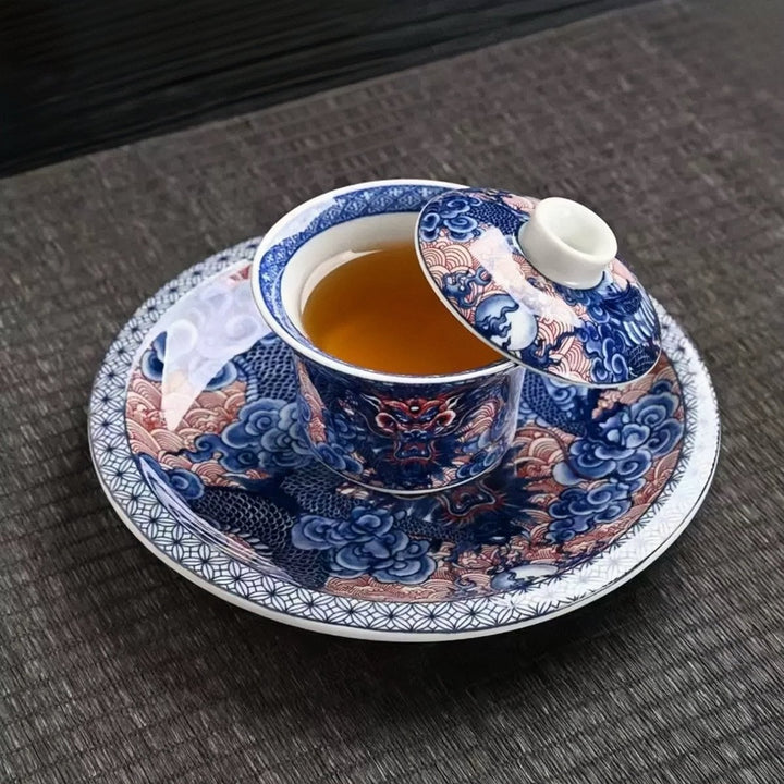 Dragon Ascension Gaiwan with Presentation Plate - Tea and Whisk