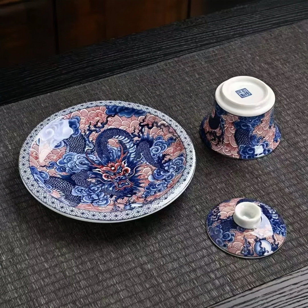 Dragon Ascension Gaiwan with Presentation Plate - Tea and Whisk
