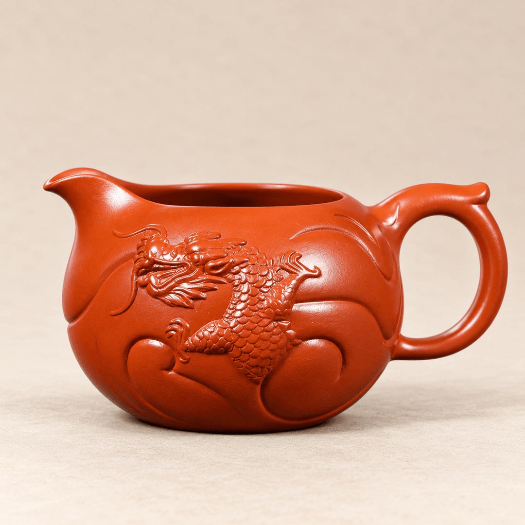Dragon & Koi Fortune -Handcrafted Yixing Zhuni Fairness Cup - Tea and Whisk