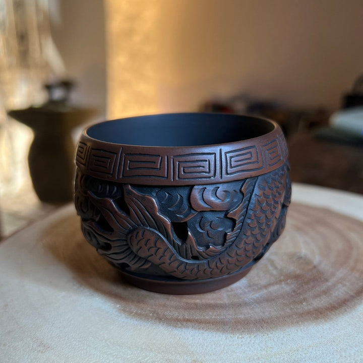 Dragon & Phoenix Harmony- Master Handmade Jianshui Teapot - Tea and Whisk