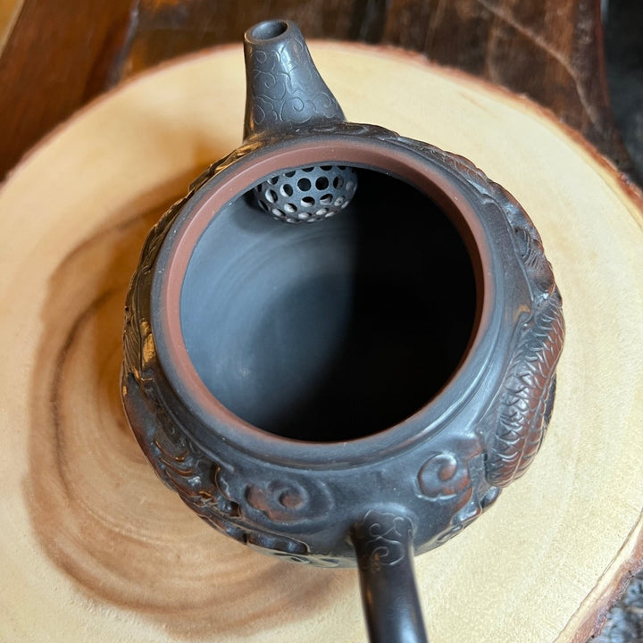Dragon & Phoenix Harmony- Master Handmade Jianshui Teapot - Tea and Whisk