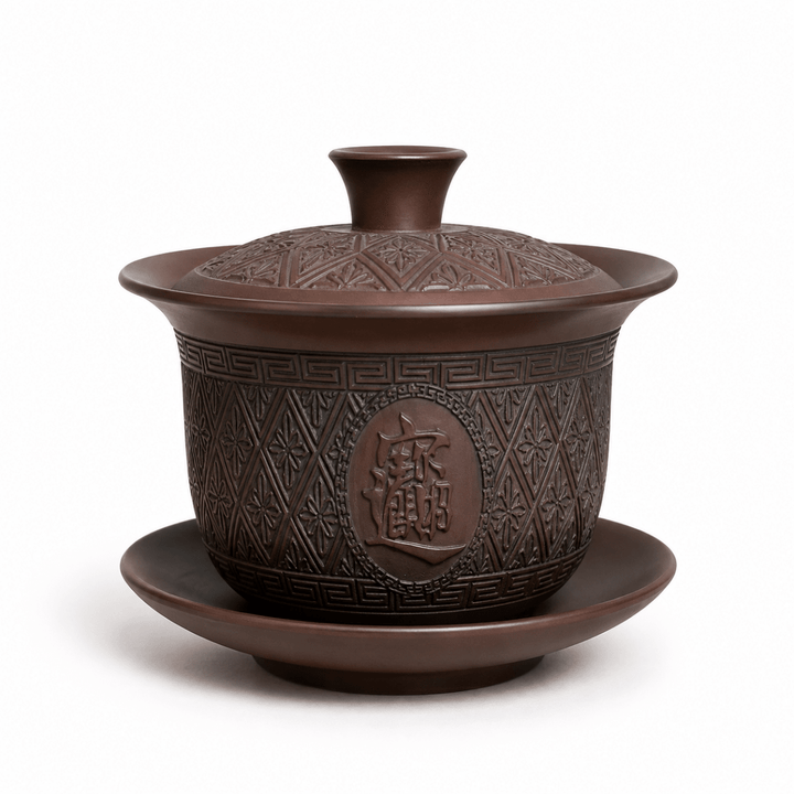 Dynasty Emblem- Jianshui Handcrafted Traditional Gaiwan - Tea and Whisk