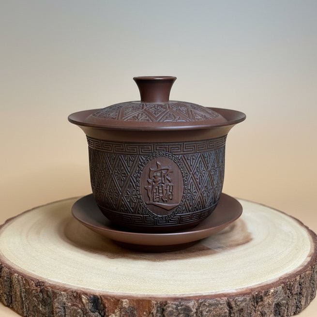 Dynasty Emblem - Jianshui Handcrafted Traditional Gaiwan - Tea and Whisk