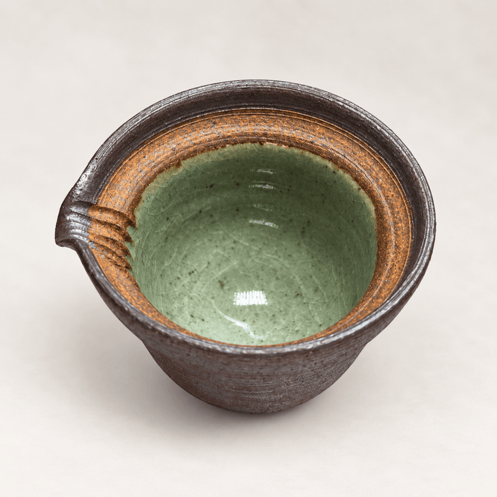 Earth & Celadon -Japanese Handmade Shigaraki-yaki Hohin Shiboridashi - Tea and Whisk