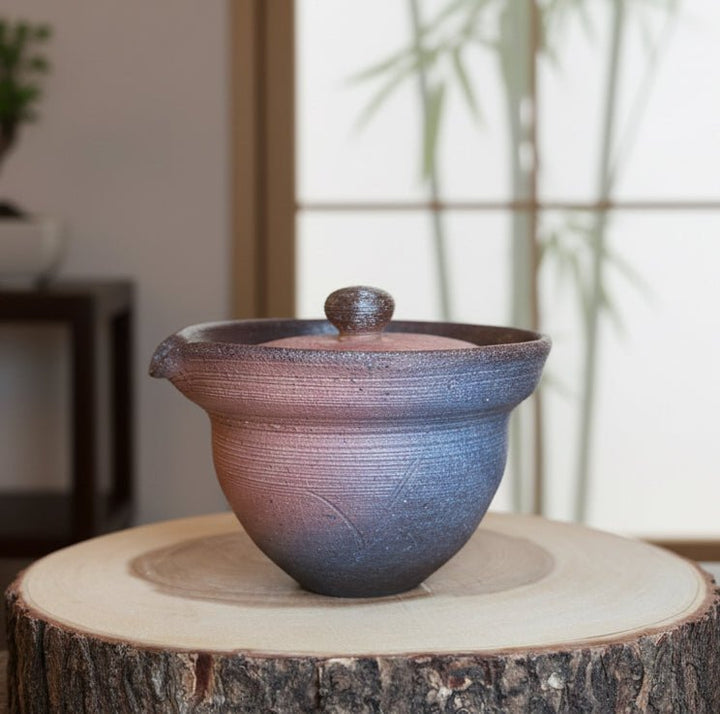 Ember Earth - Large Japanese Handmade Shigayaki Hobin Shiboridashi - Tea and Whisk