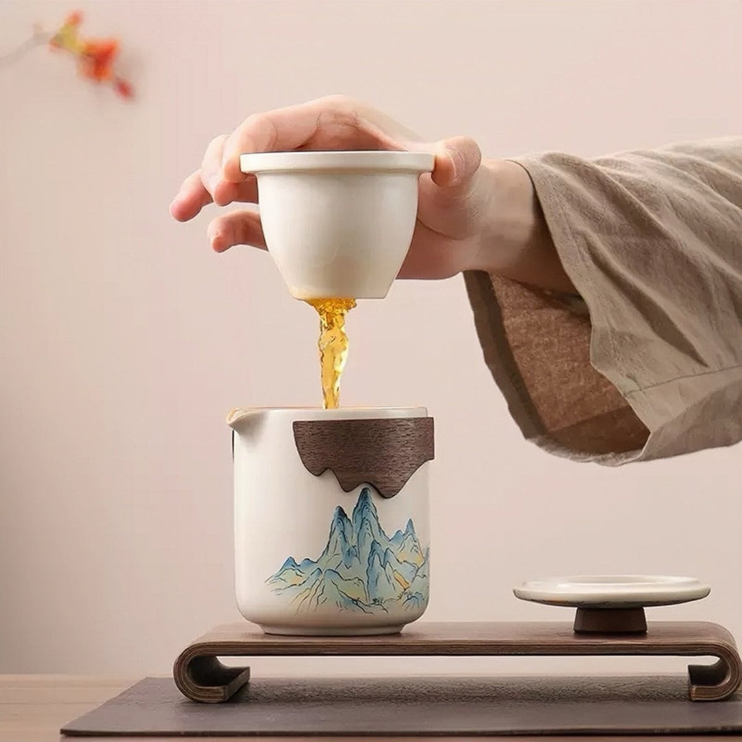 Emerald Mountain Portable Gongfu Brewing Set - Tea and Whisk
