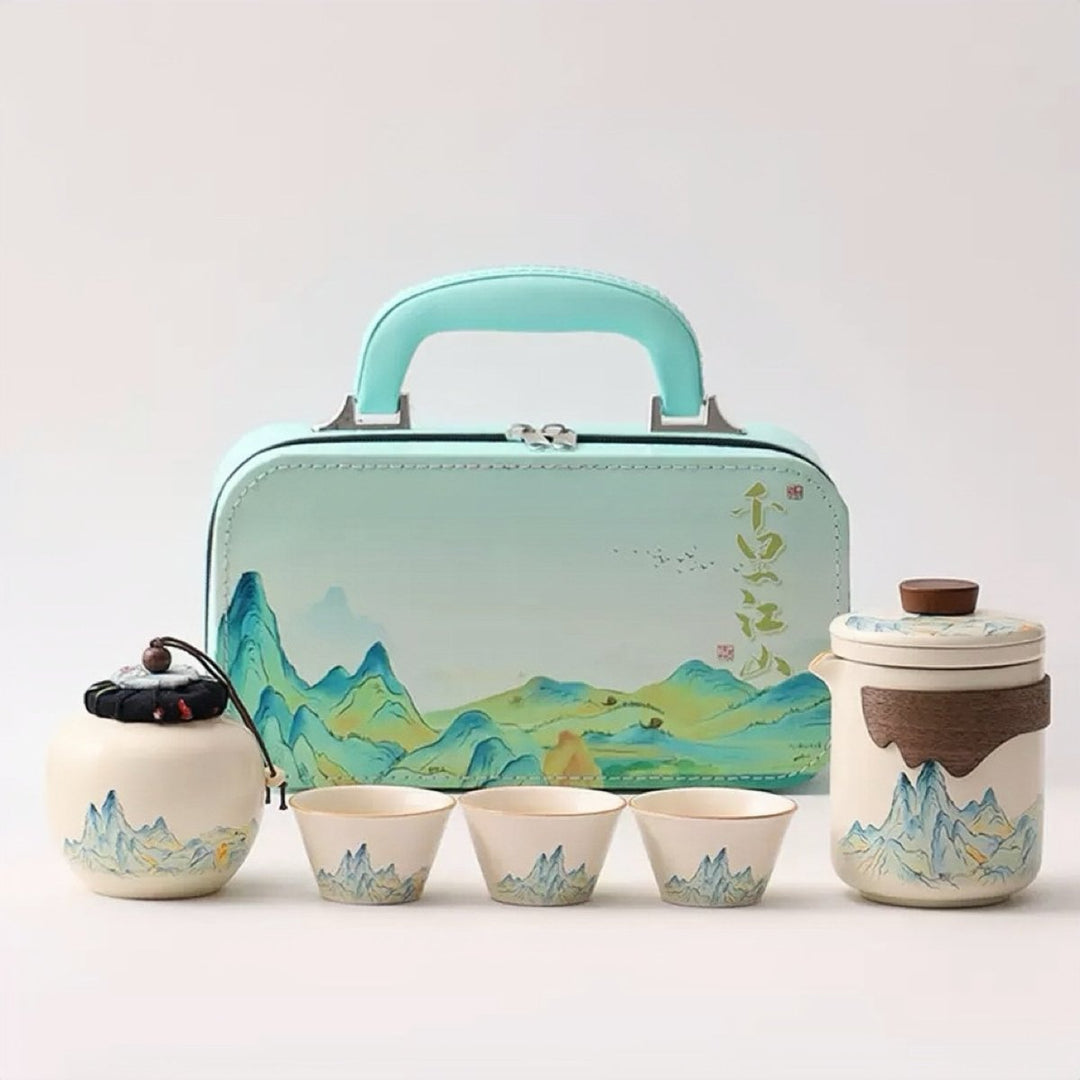 Emerald Mountain Portable Gongfu Brewing Set - Tea and Whisk