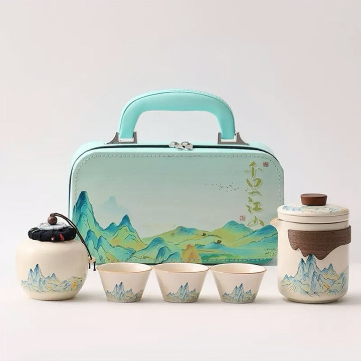 Emerald Mountain Portable Gongfu Brewing Set - Tea and Whisk