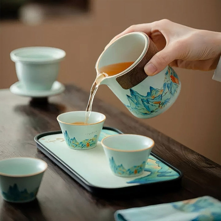 Emerald Mountain Portable Gongfu Brewing Set - Tea and Whisk