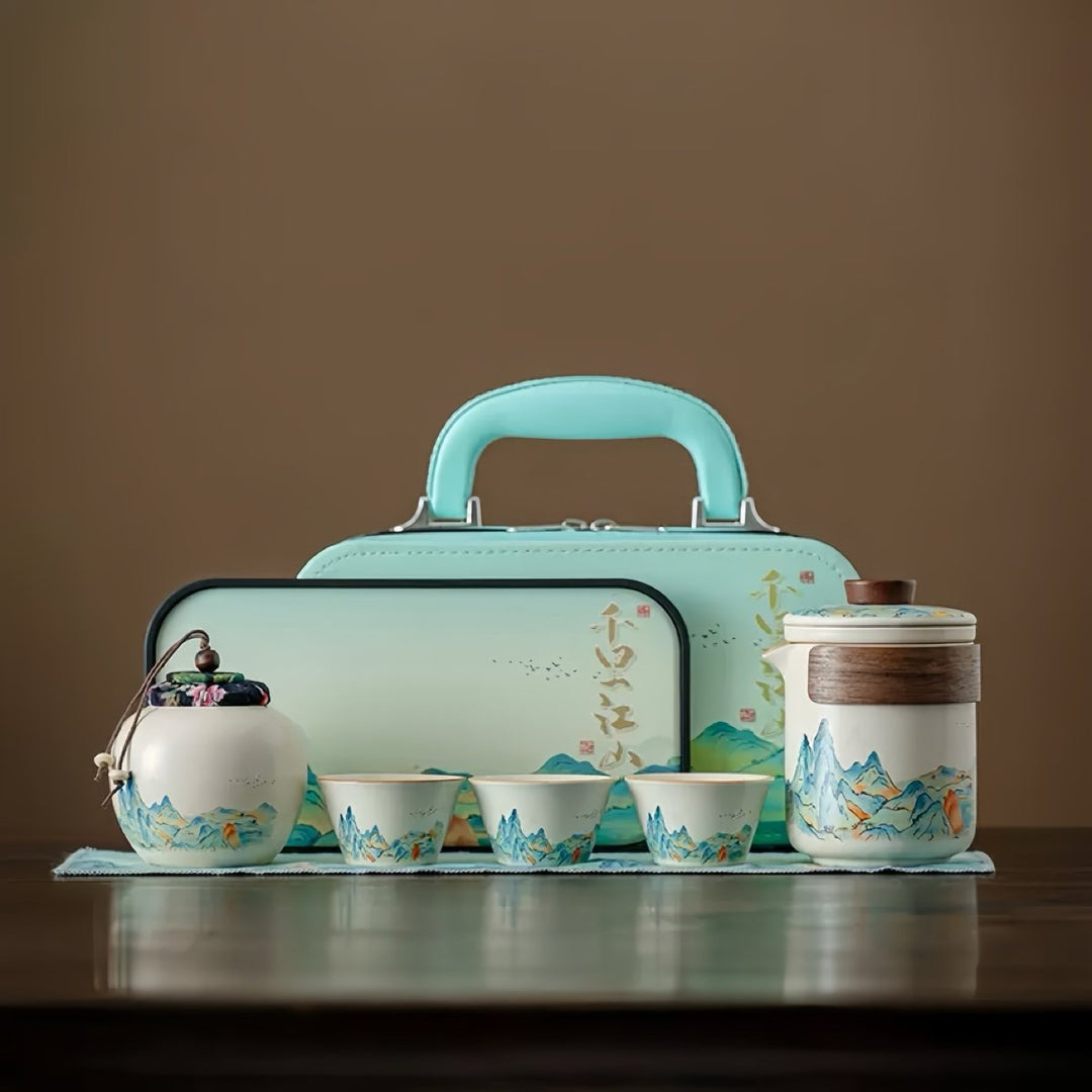 Emerald Mountain Portable Gongfu Brewing Set - Tea and Whisk