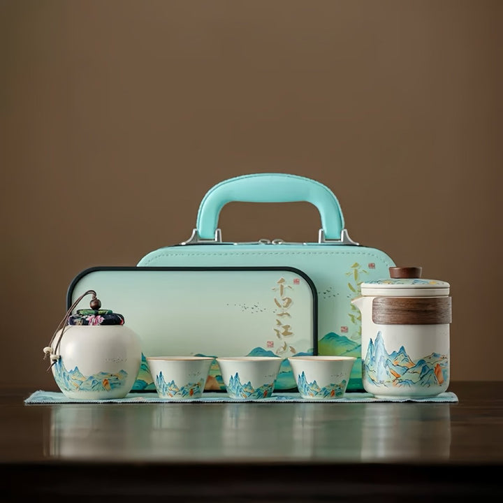 Emerald Mountain Portable Gongfu Brewing Set - Tea and Whisk