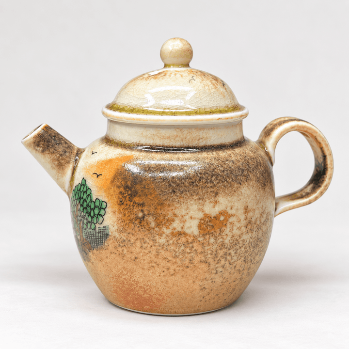 Emerald Mountains - Handcrafted Jingdezhen Teapot 130ml - Tea and Whisk