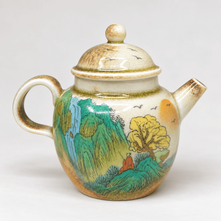 Emerald Mountains - Handcrafted Jingdezhen Teapot 130ml - Tea and Whisk