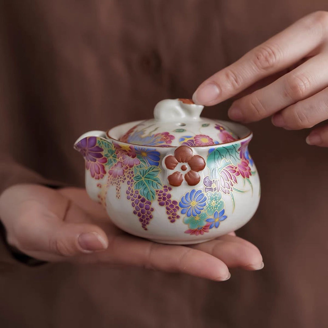 Enchanted Garden -Ru Kiln Travel Tea Set - Tea and Whisk