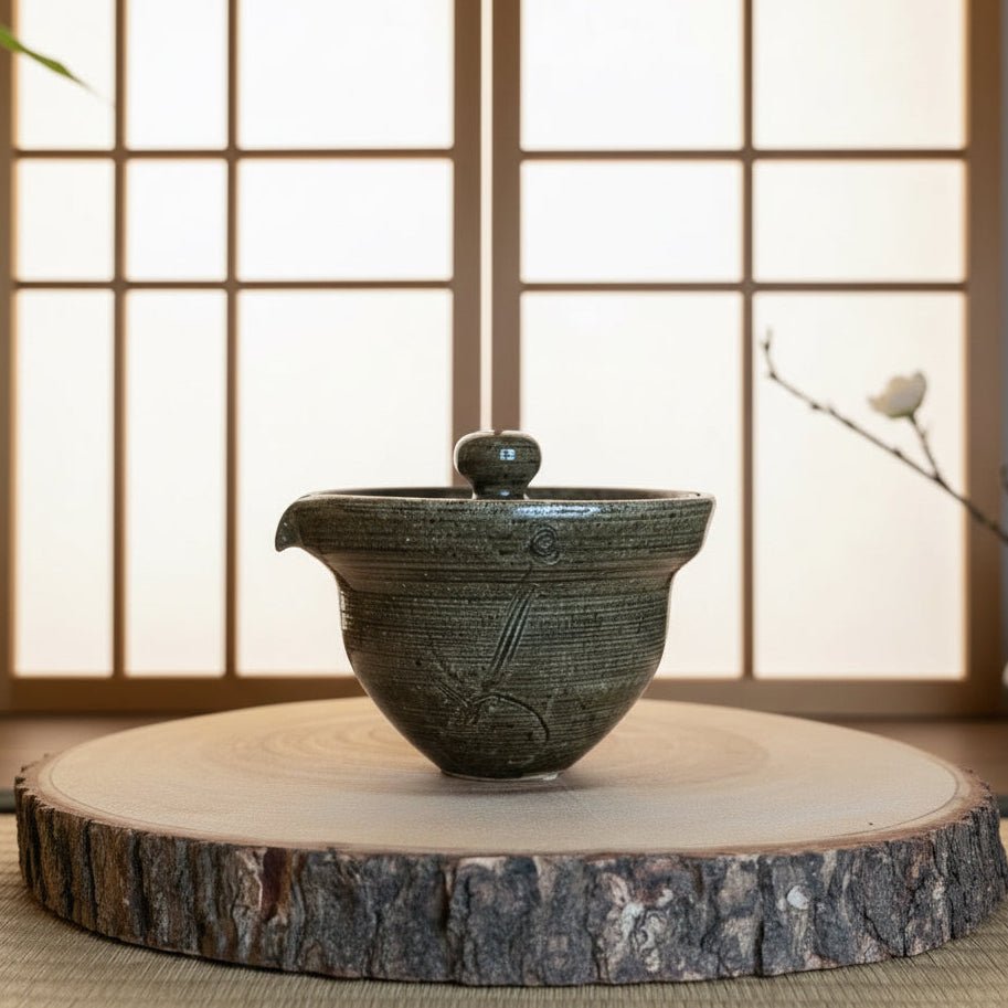 Forest Whisper - Japanese Handmade Shigayaki Hobin Shiboridashi - Tea and Whisk