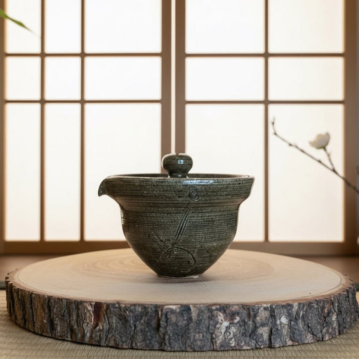 Forest Whisper - Japanese Handmade Shigayaki Hobin Shiboridashi - Tea and Whisk
