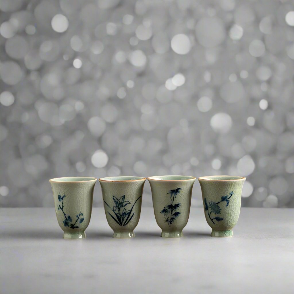 Four Seasons Ice Crackle Tea Cups Set of 4 - Tea and Whisk